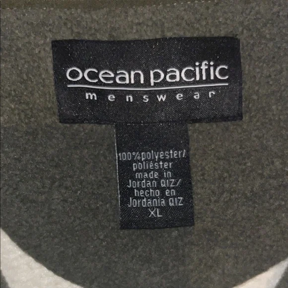 Ocean Pacific Fleece Pullover XL Quarter Zip Cream Sweater - Picture 3 of 4